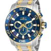 Montre homme Invicta Pro Diver Scuba Chronograph en acier inoxydable bicolore avec cadran bleu et quartz 26082 100M