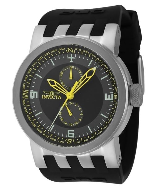 Montre homme Invicta DNA bracelet en silicone cadran multifonction gris et noir quartz 44225 100M