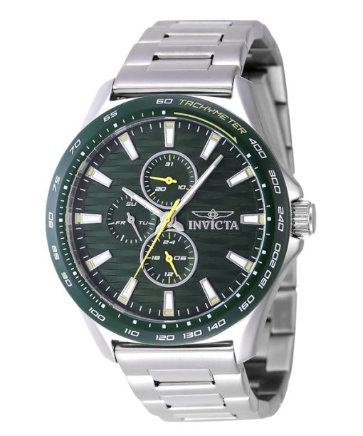 Montre Invicta Racing pour homme en acier inoxydable avec cadran vert et quartz 47549