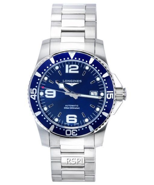 Montre Longines HydroConquest Sunray Blue avec cadran Super-LumiNova Automatic Diver&#39,s L3.742.4.96.6 300M pour homme