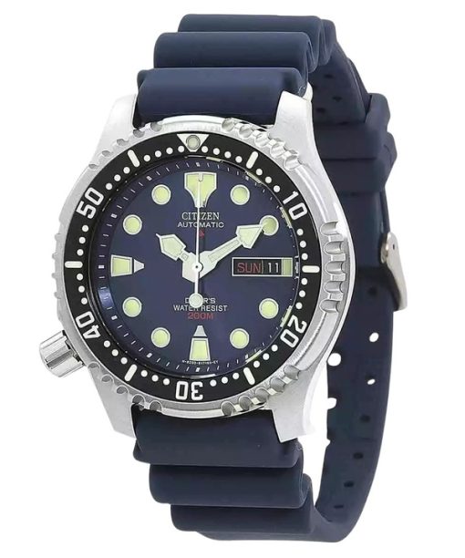 Montre de plongée automatique Citizen Promaster NY0040-17L pour homme avec bracelet en caoutchouc et cadran bleu 200 m