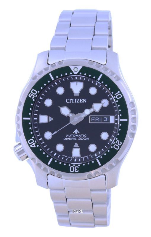 Citizen Promaster Cadran Noir Acier Inoxydable Automatique Diver&#39,s NY0084-89E 200M Montre Homme