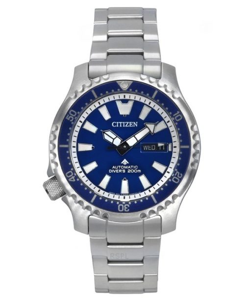 Montre de plongée automatique Citizen Promaster Marine Limited Edition avec cadran bleu NY0161-63L 200 m pour homme avec bracele