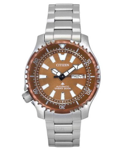 Montre de plongée automatique Citizen Promaster Marine Limited Edition avec cadran en cuivre NY0164-65X 200 m pour homme avec br