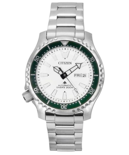 Montre de plongée automatique Citizen Promaster Marine Limited Edition avec cadran blanc NY0168-64A 200 m pour homme avec bracel