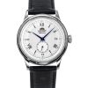 Montre automatique pour homme Orient Classic Bambino Version 2 avec bracelet en cuir noir et cadran argenté RA-AP0104S