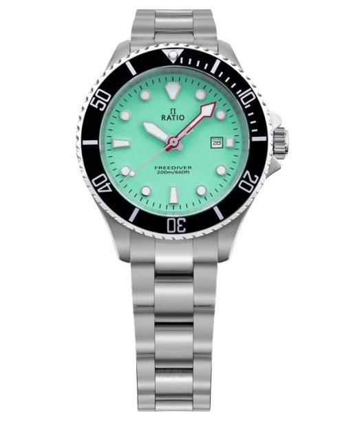 Montre femme Ratio FreeDiver Sapphire en acier inoxydable avec cadran vert et quartz RTFL805 200M