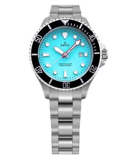 Montre femme Ratio FreeDiver Sapphire en acier inoxydable avec cadran bleu glacier à quartz RTFL807 200M