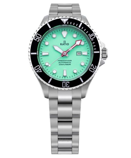 Montre femme Ratio FreeDiver Sapphire en acier inoxydable avec cadran vert automatique RTFL835 200M