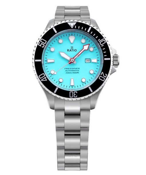 Montre femme Ratio FreeDiver Sapphire en acier inoxydable avec cadran bleu glacier automatique RTFL837 200M