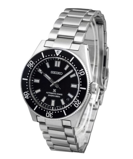 Montre de plongée automatique Seiko Prospex en acier inoxydable avec cadran noir SPB453J1 300M pour homme