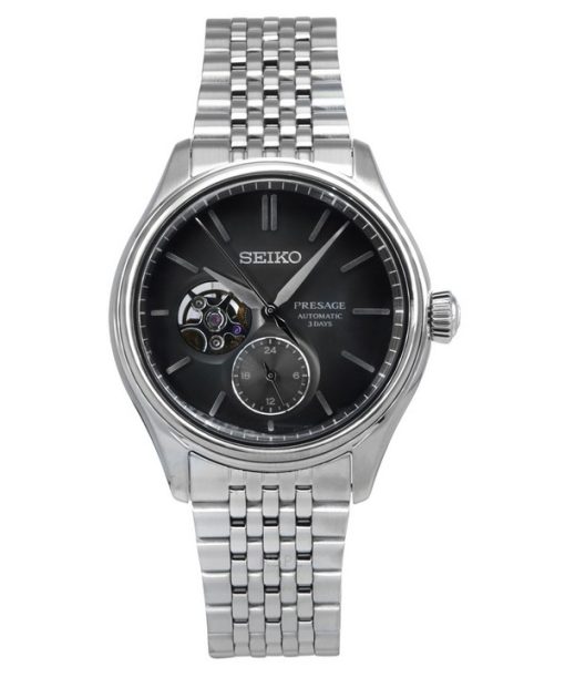 Montre Seiko Presage Classic Sumi-iro en acier inoxydable avec cadran noir automatique SPB471J1 100M pour homme