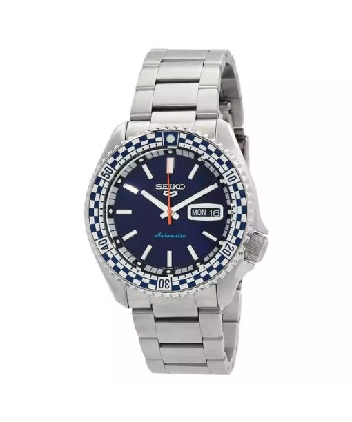 Montre Homme Seiko 5 Sports SKX Série Checker Flag Édition Spéciale Cadran Bleu Pétrole Automatique SRPK65K1 100M