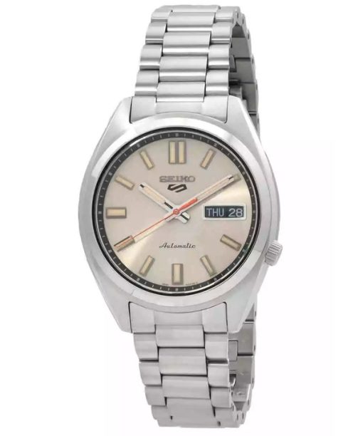 Montre homme Seiko 5 Sports SNXS Series en acier inoxydable avec cadran beige SRPK91K1 100M