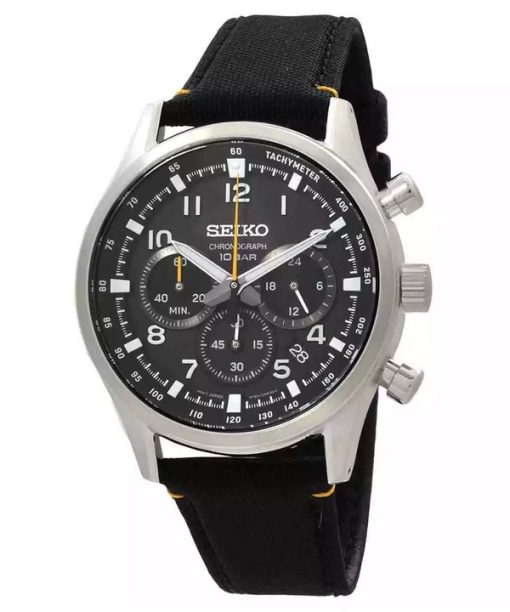 Montre Seiko Discover More Sport Chronographe Bracelet Nylon Cadran Noir Quartz SSB449P1 100M Homme