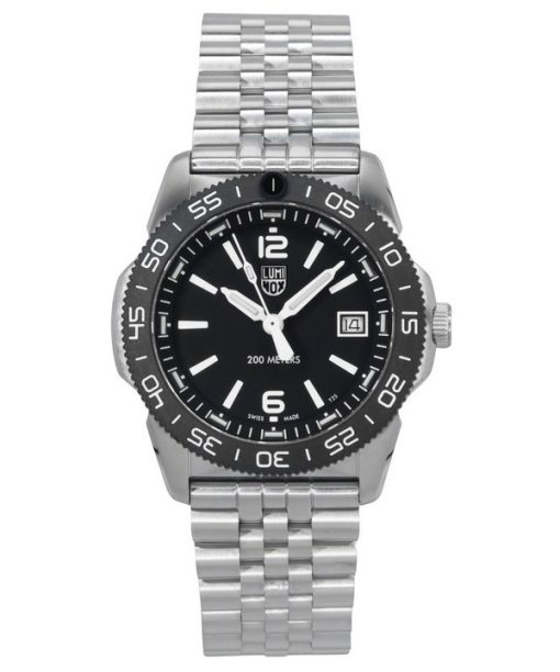 Montre Luminox Pacific Diver Ripple en acier inoxydable avec cadran noir et quartz XS.3122M.1 200M pour homme