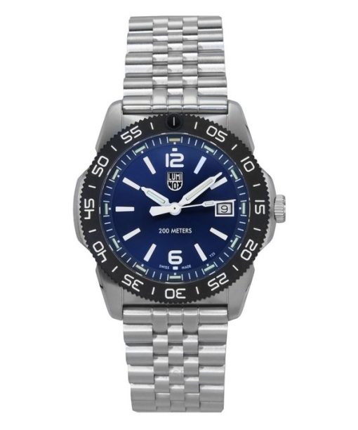 Montre homme Luminox Pacific Diver Ripple en acier inoxydable avec cadran bleu et quartz XS.3123M.SET.1 200 m avec bracelet supp