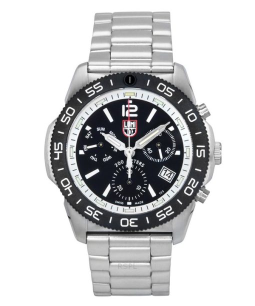 Montre homme Luminox Pacific Diver Chronograph en acier inoxydable avec cadran noir et quartz XS.3141.M 200M