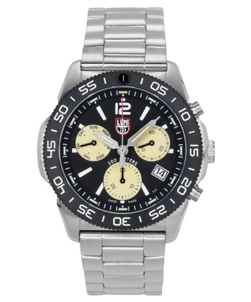 Montre homme Luminox Pacific Diver Chronograph en acier inoxydable avec cadran noir et quartz XS.3150.M 200M