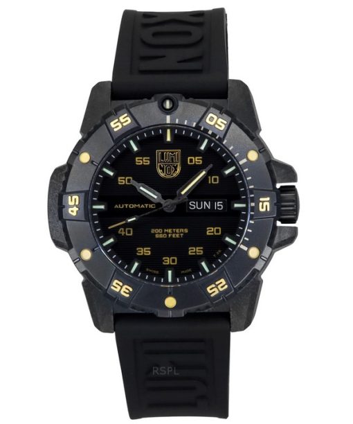 Montre de plongée automatique pour homme Luminox Master Carbon SEAL édition limitée avec bracelet en caoutchouc et cadran noir X