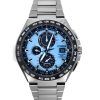 Montre pour homme Citizen Eco-Drive GMT avec chronographe radiocommandé en titane avec cadran bleu clair AT8238-84M 100M