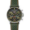 Montre chronographe AVI-8 Hawker Typhoon Coningham Harding avec bracelet en cuir et cadran vert à quartz AV-4093-0D pour homme