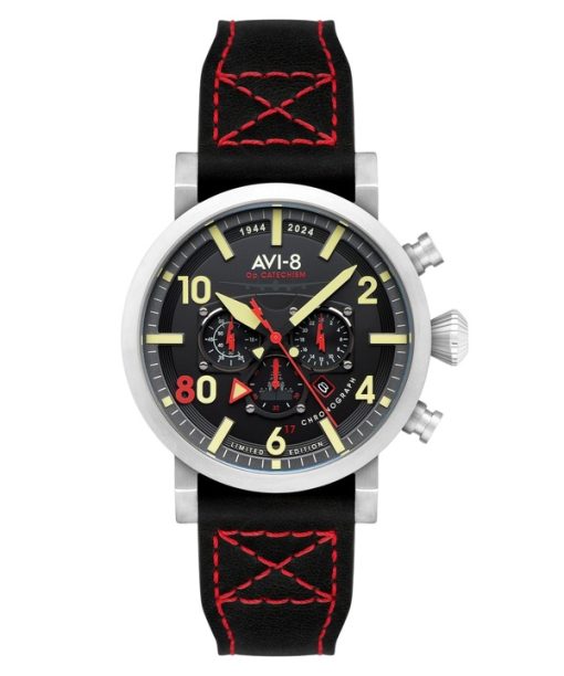 Montre pour homme AVI-8 Dambuster Operation Catechism 80th Dual Time Chronograph Quartz Edition limitée AV-4124-01