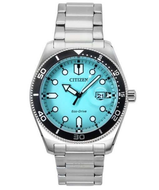 Montre homme Citizen Marine en acier inoxydable avec cadran turquoise Eco-Drive AW1760-81W 100M