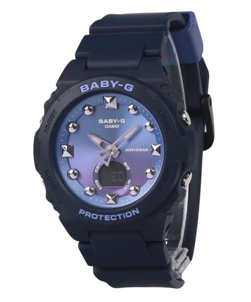 Montre analogique numérique Casio Baby-G pour femme avec bracelet en résine et cadran violet BGA-320-2A à quartz 100 m