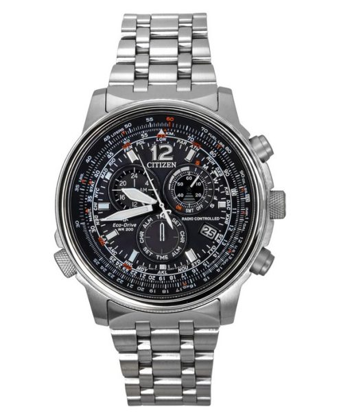 Montre pour homme Citizen Promaster Sky avec chronographe radiocommandé en acier inoxydable et cadran noir Eco-Drive CB5860-86E