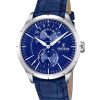 Montre Festina Retro Multifonction Bracelet Cuir Cadran Bleu Quartz F16573-7 Homme