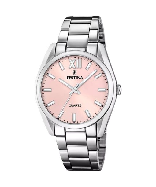 Montre Festina Alegria en acier inoxydable avec cadran rose et quartz F20622-2 pour femme