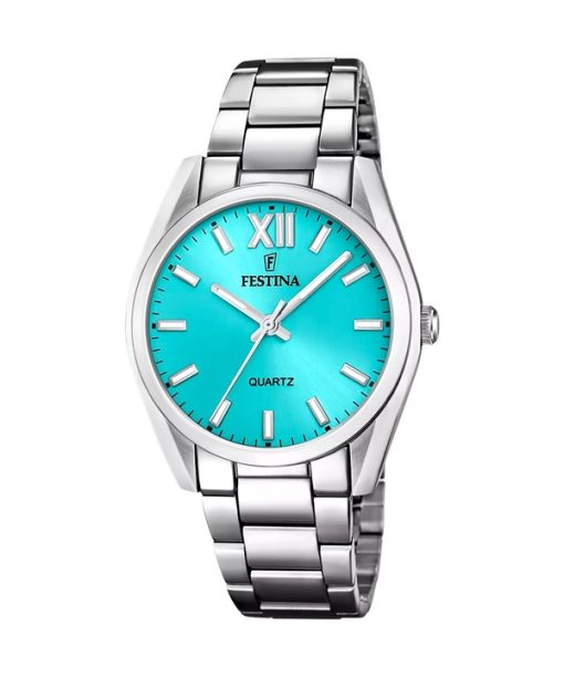 Montre Festina Alegria en acier inoxydable avec cadran turquoise et quartz F20622-D pour femme