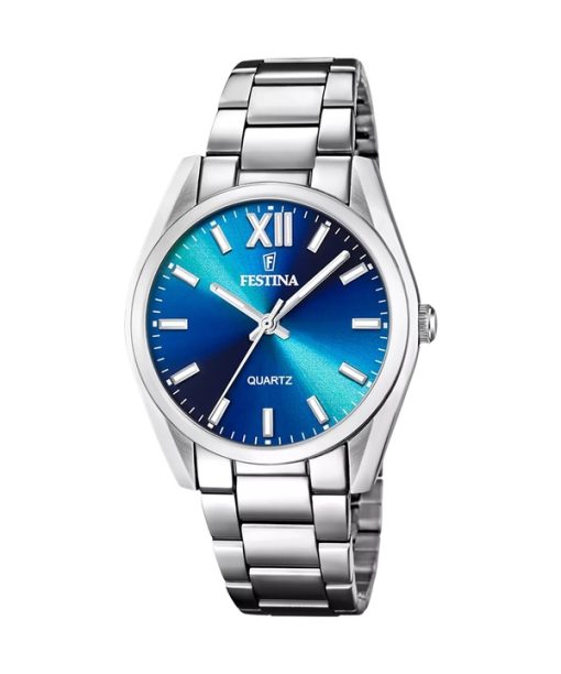 Montre Festina Alegria en acier inoxydable avec cadran bleu et quartz F20622-I pour femme