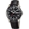 Montre Festina pour homme avec bracelet en cuir titane et cadran noir, quartz F20699-4 100 m