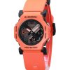 Montre analogique numérique Casio G-Shock pour homme avec bracelet en résine orange biosourcée et cadran noir à quartz GA-2300FL