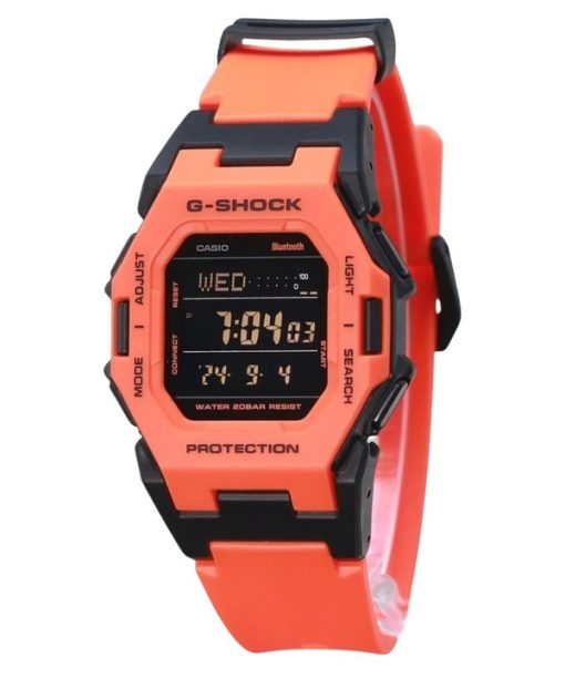 Montre Casio G-Shock Digital Smartphone Link Bracelet en résine orange biosourcée Quartz GD-B500FL-4 200M pour homme