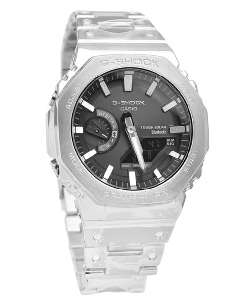 Montre pour homme Casio G-Shock GM-B2100SD-1A avec écran solaire résistant et cadran gris, bracelet analogique et numérique, 200