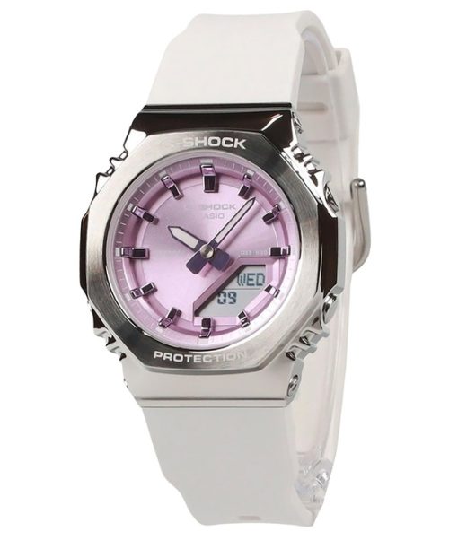 Montre analogique numérique Casio G-Shock pour femme avec bracelet en résine biosourcée et cadran rose à quartz GM-S2110-7A6 200