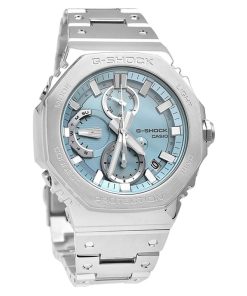 Montre chronographe analogique Casio G-Shock entièrement en métal pour smartphone avec cadran bleu glacier Tough Solar GMC-B2100