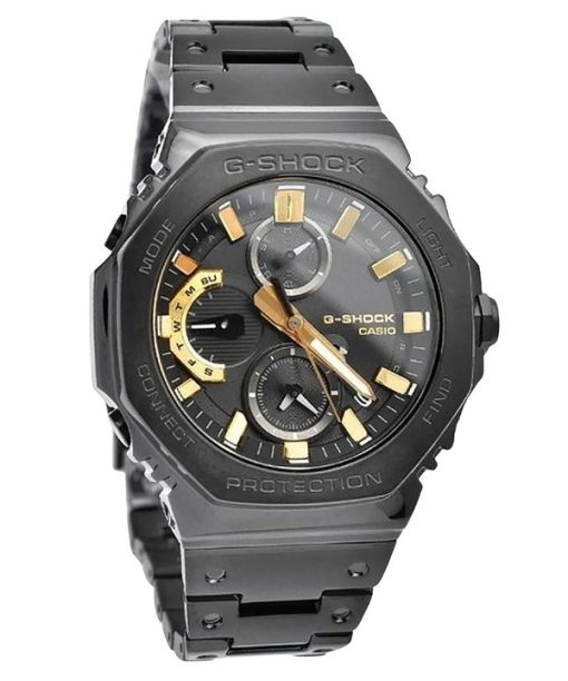 Montre analogique Casio G-Shock 50e anniversaire pour smartphone avec cadran noir et bracelet en cuir Tough Solar GMC-B2100ZE-1A