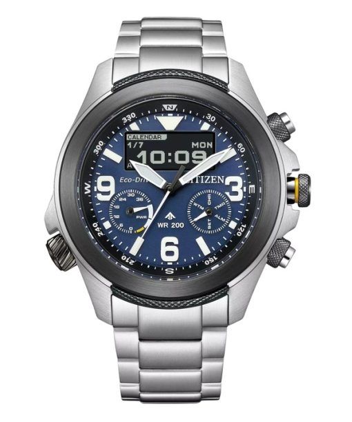 Montre homme Citizen Promaster Land 35e anniversaire chronographe cadran bleu Eco-Drive JV1006-51L 200M