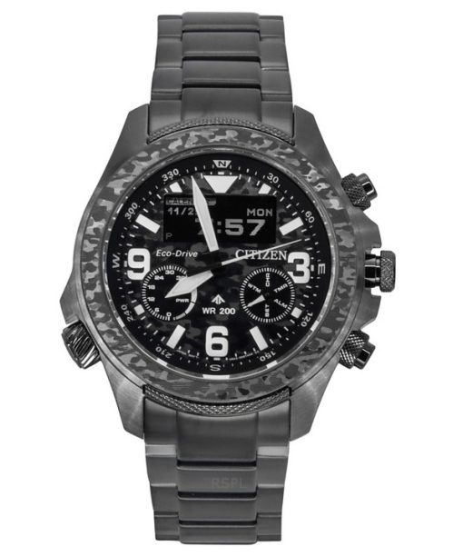 Montre homme Citizen Promaster Land 35e anniversaire chronographe cadran noir et gris Eco-Drive JV1008-63E 200M