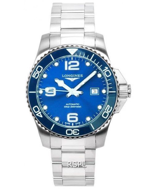 Montre Longines HydroConquest Sunray Blue avec cadran Super-LumiNova Automatic Diver&#39,s L3.782.4.96.6 300M pour homme