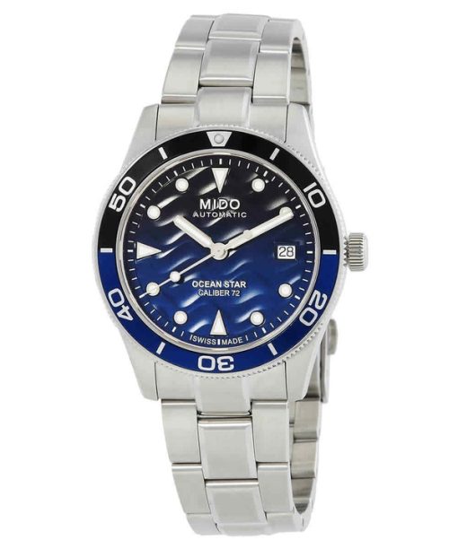 Montre de plongée automatique Mido Ocean Star en acier inoxydable avec cadran bleu dégradé M026.907.11.041.00 200M pour homme