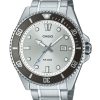 Montre analogique Casio pour homme avec cadran argenté et quartz, en acier inoxydable, 200 m, MDV-107D-7AV