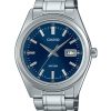 Montre analogique à quartz Casio Standard en acier inoxydable avec cadran bleu MTP-B180D-2AV pour homme