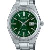 Montre analogique Casio Standard en acier inoxydable avec cadran vert et quartz MTP-B180D-3AV pour homme