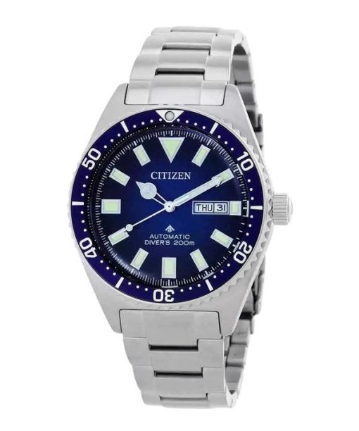 Montre de plongée automatique Citizen Promaster en acier inoxydable avec cadran bleu NY0129-58L 200 m pour homme