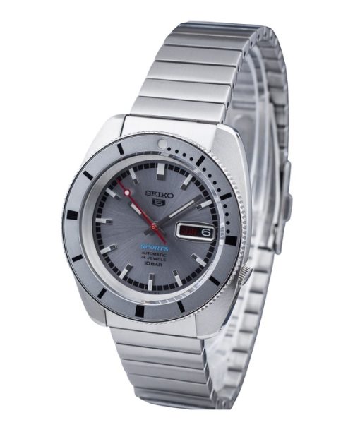 Montre homme Seiko 5 Sports 1968 Recreation édition limitée cadran gris argenté automatique SRPL03K1 100M avec bracelet suppléme